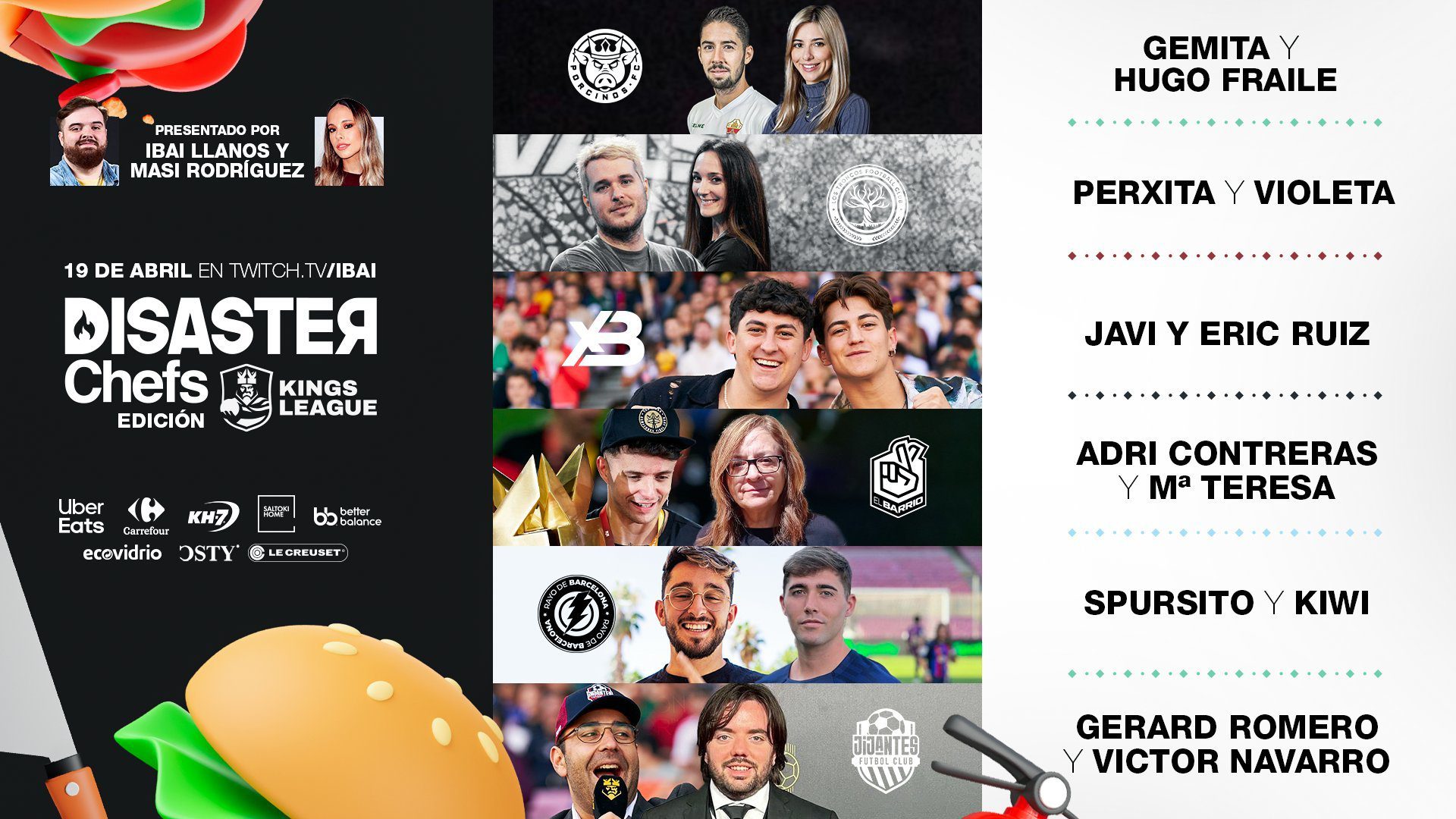 Disaster Chefs: hora, participantes y toda la información del programa de Ibai Llanos