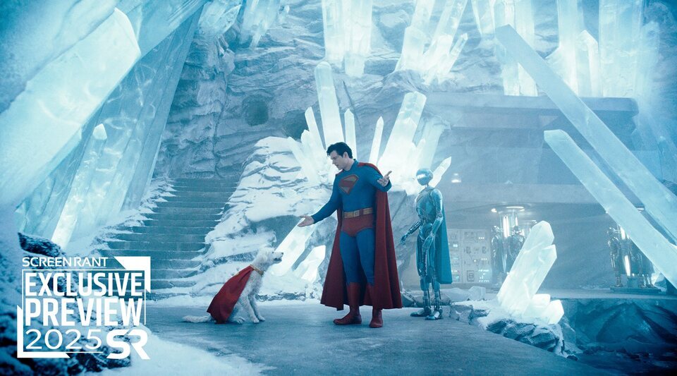 Krypto y Clark Kent en la Fortaleza de la Soledad en 'Superman'