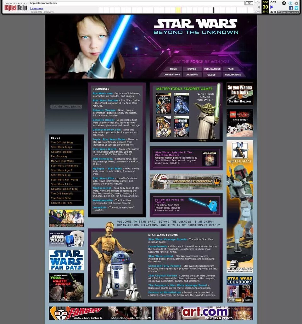 StarWarsWeb.net, una página aparentemente inofensiva