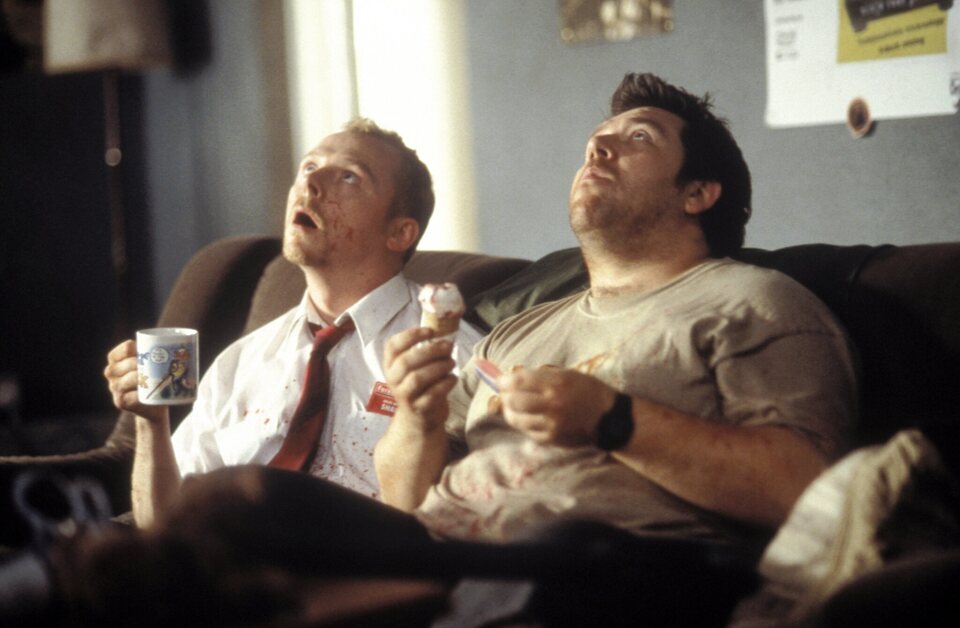 Nick Frost y Simon Pegg en 'Zombies party (Una noche... de muerte)