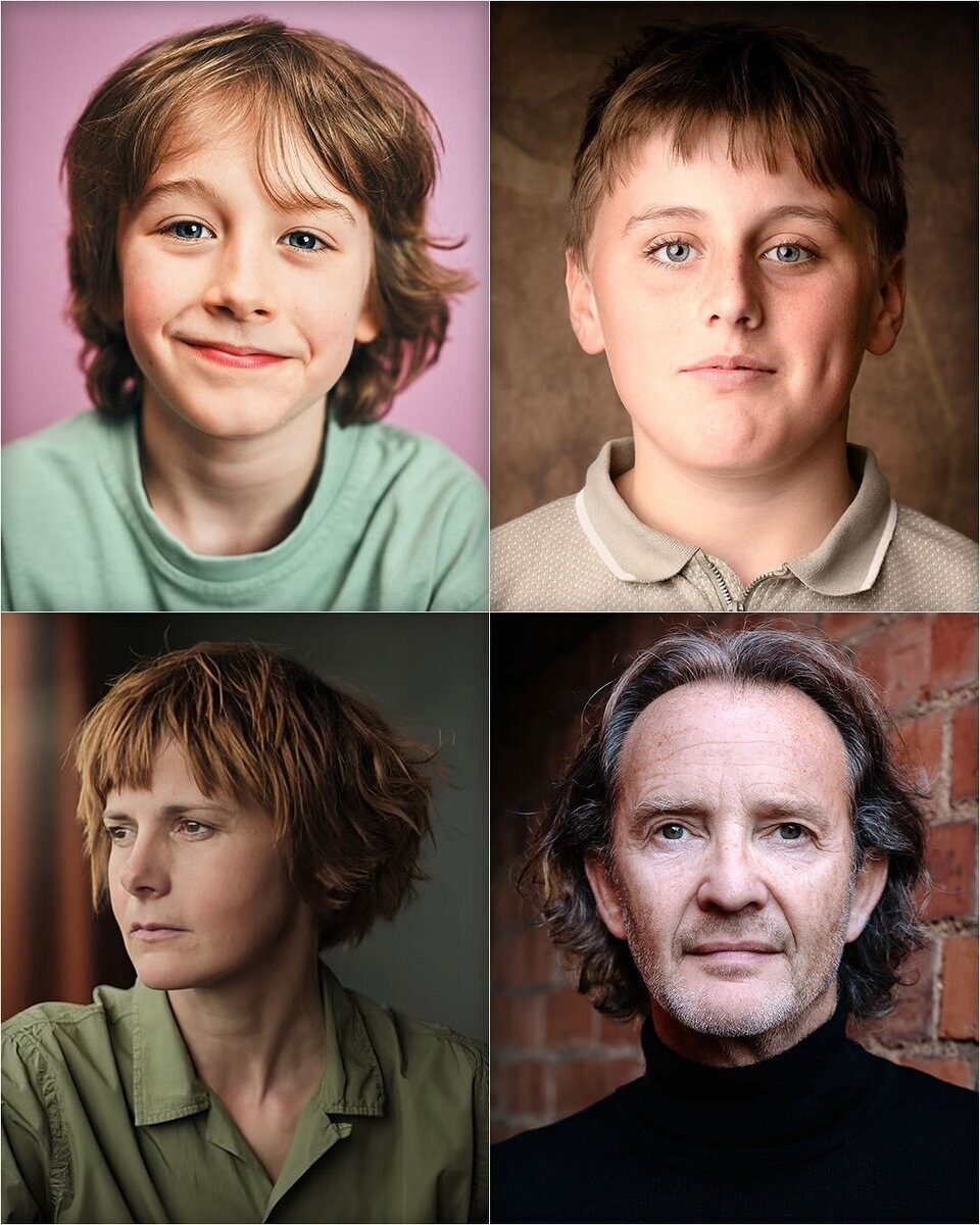 En orden: Rory Wilmot, Amos Kitson, Louise Brealey y Anton Lesser