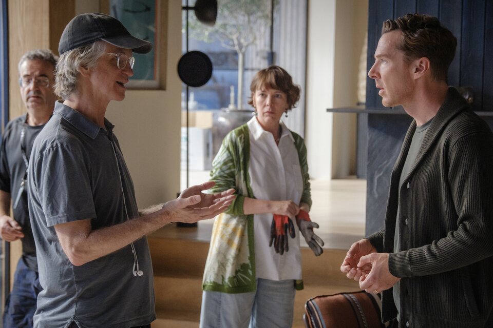 Actores y director en el rodaje